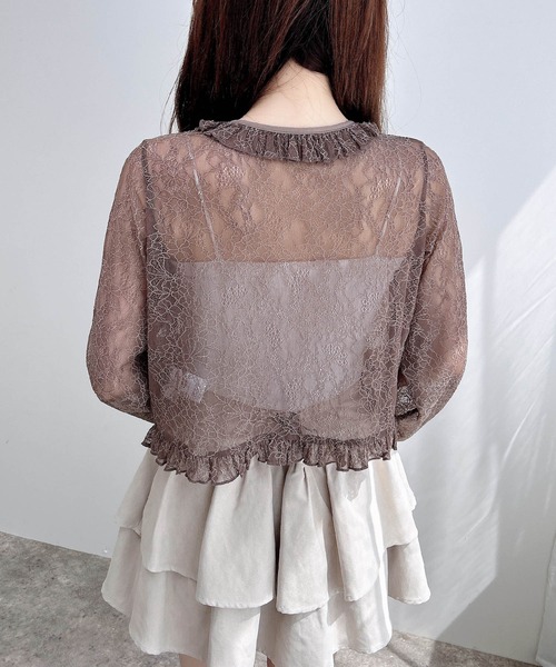 INGNI（イング）の「フリルリボンレース長袖カーディガン（カーディガン/ボレロ・レディース・ブラック/オフホワイト/モカ・M）」の17枚目の写真