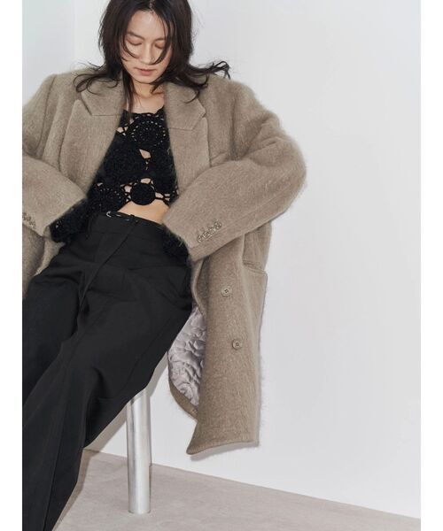 Htage(テージ)の「【Htage】モヘア混ロングシャギービッグジャケットコート(その他アウター・レディース・ヘザーグレー/ブラック・FREE)」の11枚目の写真
