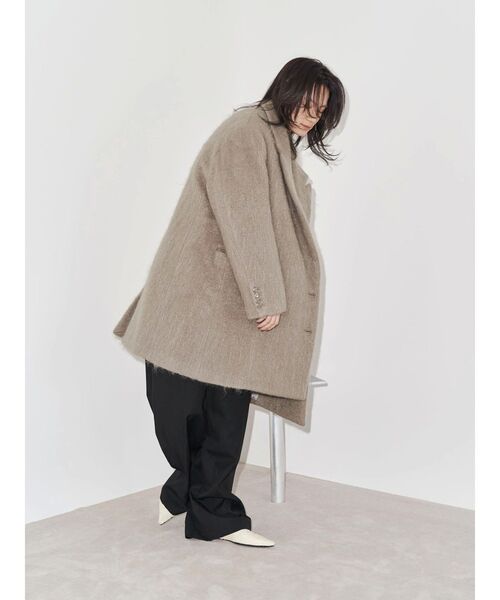 Htage(テージ)の「【Htage】モヘア混ロングシャギービッグジャケットコート(その他アウター・レディース・ヘザーグレー/ブラック・FREE)」の14枚目の写真
