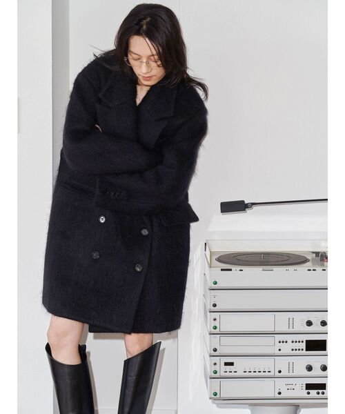 Htage(テージ)の「【Htage】モヘア混ロングシャギービッグジャケットコート(その他アウター・レディース・ヘザーグレー/ブラック・FREE)」の16枚目の写真