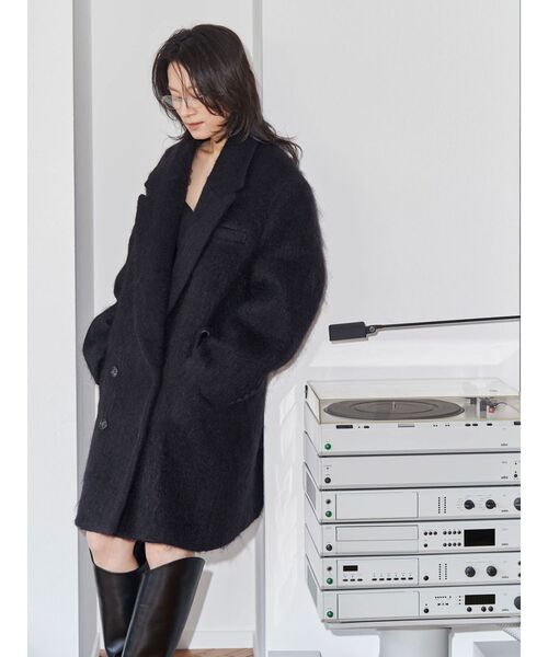 Htage(テージ)の「【Htage】モヘア混ロングシャギービッグジャケットコート(その他アウター・レディース・ヘザーグレー/ブラック・FREE)」の17枚目の写真