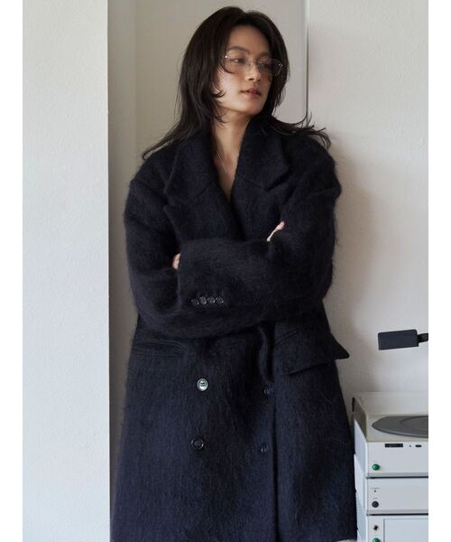 Htage(テージ)の「【Htage】モヘア混ロングシャギービッグジャケットコート(その他アウター・レディース・ヘザーグレー/ブラック・FREE)」の20枚目の写真