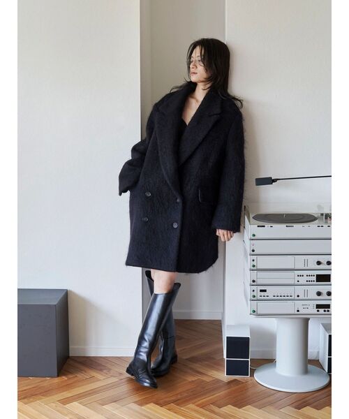 Htage(テージ)の「【Htage】モヘア混ロングシャギービッグジャケットコート(その他アウター・レディース・ヘザーグレー/ブラック・FREE)」の21枚目の写真