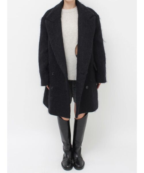 Htage(テージ)の「【Htage】モヘア混ロングシャギービッグジャケットコート(その他アウター・レディース・ヘザーグレー/ブラック・FREE)」の7枚目の写真