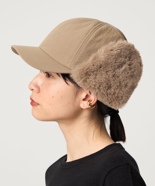 CITEN(シテン)の「<CITEN>フライトキャップ(キャップ・レディース・オリーブ/ベージュ・FREE)」の2枚目の写真