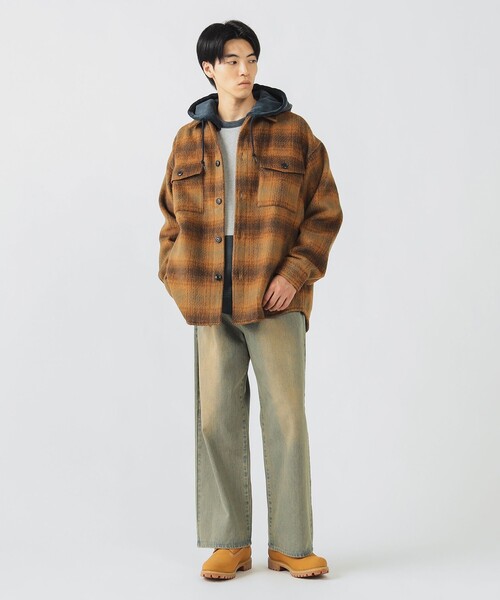 BEAMS HEART（ビームスハート）の「シャギー チェック CPO シャツ（シャツ/ブラウス・メンズ・ブラウン/グリーン・MEDIUM/SMALL/LARGE）」の3枚目の写真