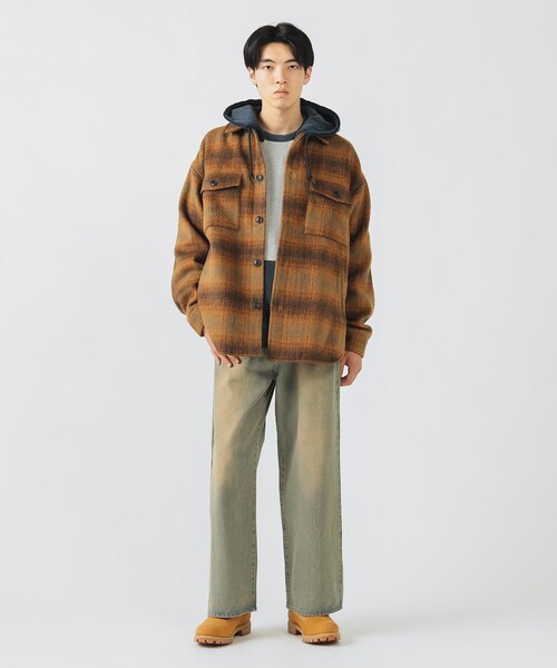 BEAMS HEART（ビームスハート）の「シャギー チェック CPO シャツ（シャツ/ブラウス・メンズ・ブラウン/グリーン・MEDIUM/SMALL/LARGE）」の4枚目の写真