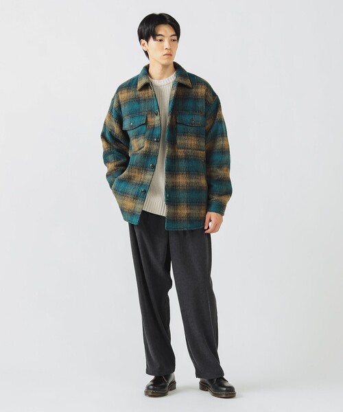 BEAMS HEART（ビームスハート）の「シャギー チェック CPO シャツ（シャツ/ブラウス・メンズ・ブラウン/グリーン・MEDIUM/SMALL/LARGE）」の6枚目の写真