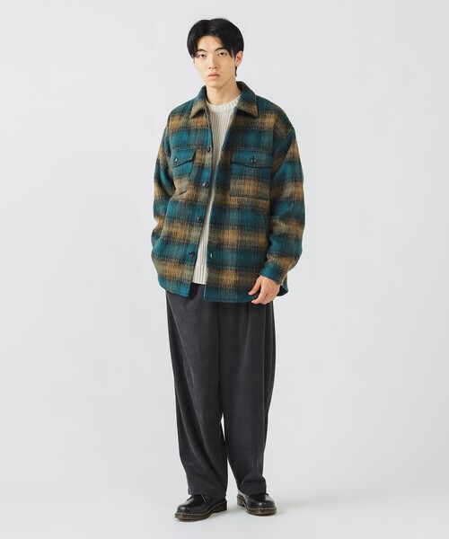 BEAMS HEART（ビームスハート）の「シャギー チェック CPO シャツ（シャツ/ブラウス・メンズ・ブラウン/グリーン・MEDIUM/SMALL/LARGE）」の7枚目の写真