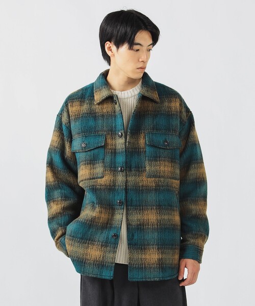 BEAMS HEART（ビームスハート）の「シャギー チェック CPO シャツ（シャツ/ブラウス・メンズ・ブラウン/グリーン・MEDIUM/SMALL/LARGE）」の8枚目の写真