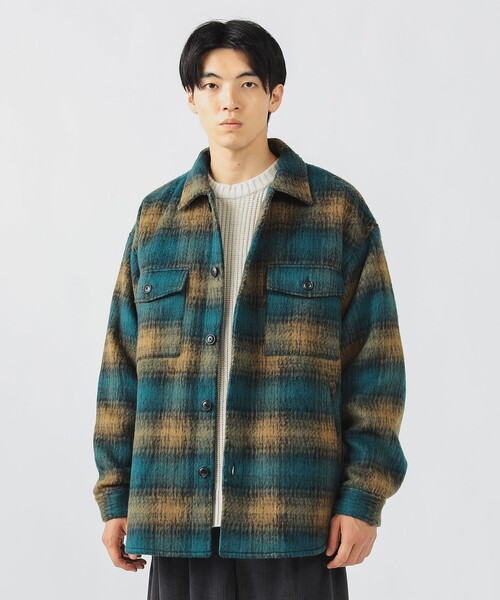 BEAMS HEART（ビームスハート）の「シャギー チェック CPO シャツ（シャツ/ブラウス・メンズ・ブラウン/グリーン・MEDIUM/SMALL/LARGE）」の9枚目の写真