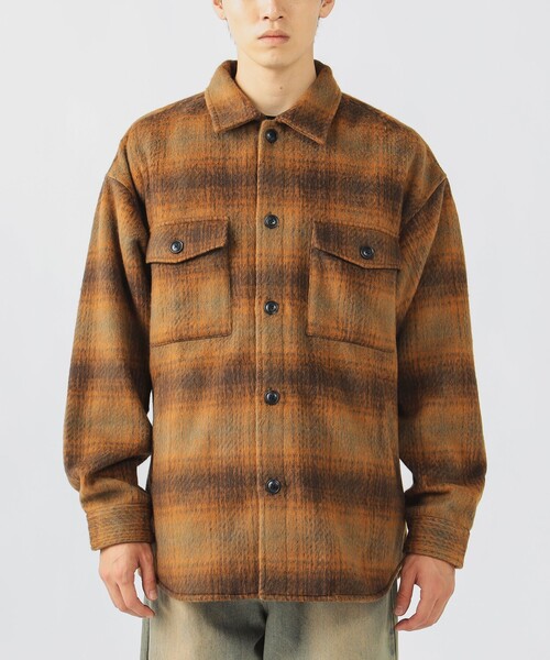 BEAMS HEART（ビームスハート）の「シャギー チェック CPO シャツ（シャツ/ブラウス・メンズ・ブラウン/グリーン・MEDIUM/SMALL/LARGE）」の10枚目の写真