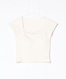 カップ付きスクエアフレンチTシャツ