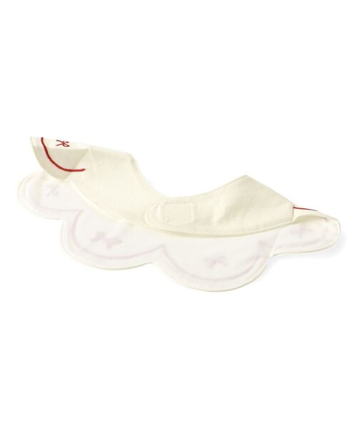 BRANSHES（ブランシェス）の「リボンスカラップスタイ（スタイ/よだれかけ・キッズ・アイボリー/ピンク・FREE）」の3枚目の写真