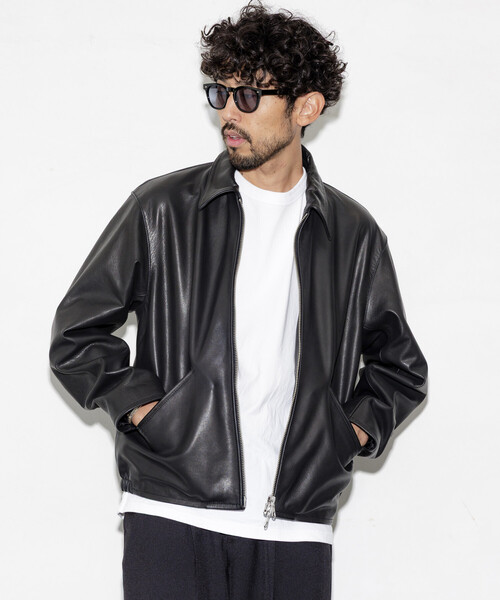 フリークスストア ゴートレザーライダースジャケット FREAK'S STORE/Goat Leather スエード ミニマル シングル