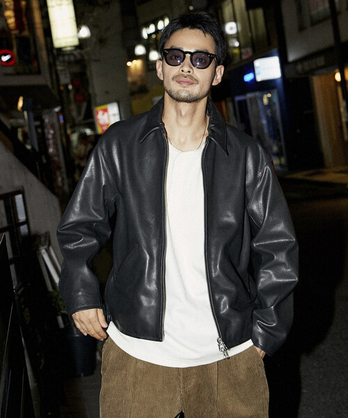 フリークスストア　黒　レザージャケット シングル　状態良好 セール】FREAK'S STORE/フリークスストア Calf Leather ミニマル