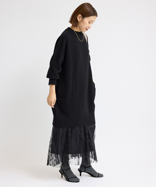セール】《WEB限定/追加》ウールカシミヤ チュニックワンピース