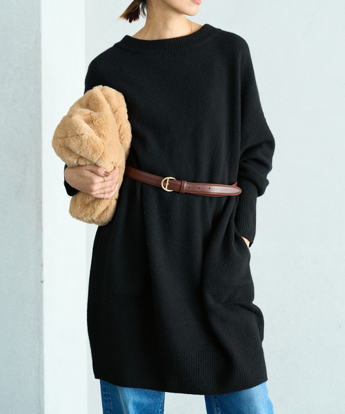 セール】《WEB限定/追加》ウールカシミヤ チュニックワンピース