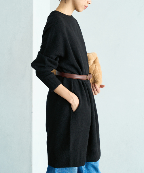 IENA(イエナ)の「《WEB限定/追加》ウールカシミヤ チュニックワンピース(ニット/セーター・レディース・ライトグレー/ブラック・FREE)」の15枚目の写真