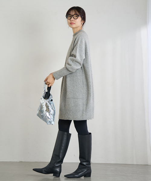 セール】《WEB限定/追加》ウールカシミヤ チュニックワンピース