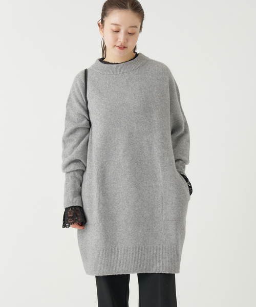 セール】《WEB限定/追加》ウールカシミヤ チュニックワンピース