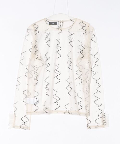 PoI（ポイ）の「【POI】tulle top naminami チュールトップス パーティー オケージョン 結婚式 謝恩会（Tシャツ/カットソー・レディース・ブラック/パープル/アイボリー・FREE）」の8枚目の写真