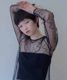 【POI】tulle top naminami チュールトップス パーティー オケージョン 結婚式 謝恩会