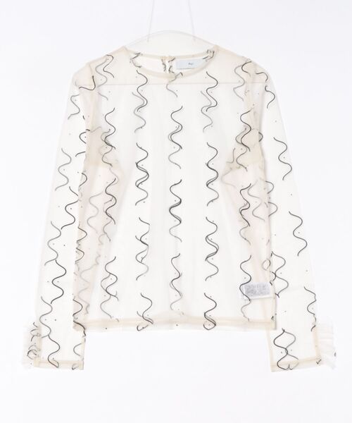 PoI（ポイ）の「【POI】tulle top naminami チュールトップス パーティー オケージョン 結婚式 謝恩会（Tシャツ/カットソー・レディース・ブラック/パープル/アイボリー・FREE）」の9枚目の写真