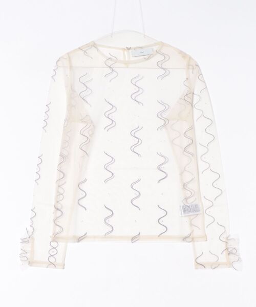 PoI（ポイ）の「【POI】tulle top naminami チュールトップス パーティー オケージョン 結婚式 謝恩会（Tシャツ/カットソー・レディース・ブラック/パープル/アイボリー・FREE）」の7枚目の写真