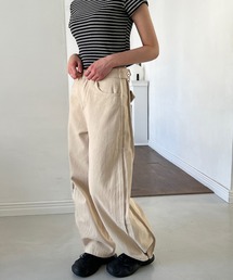 ボタンディテールルーズパンツ