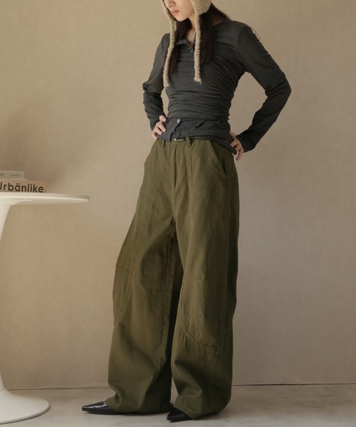 Ulysses（ユリシス）の「カーブシルエットワイドパンツ（その他パンツ・レディース・グリーン/ダークグレー/ブラック・L/M/S）」の8枚目の写真