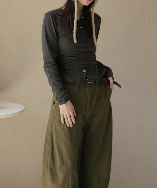 Ulysses（ユリシス）の「カーブシルエットワイドパンツ（その他パンツ・レディース・グリーン/ダークグレー/ブラック・L/M/S）」の11枚目の写真