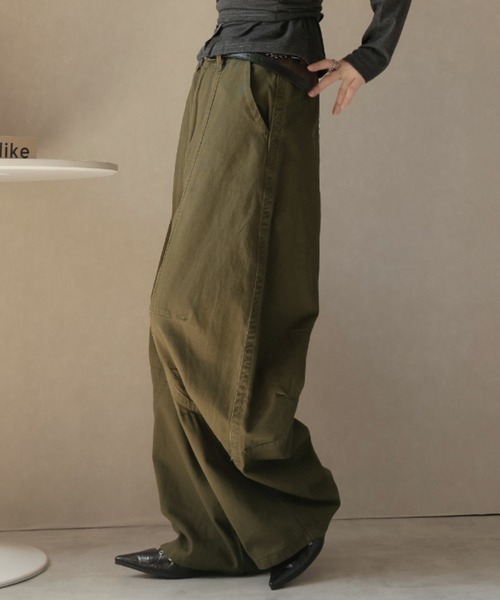 Ulysses（ユリシス）の「カーブシルエットワイドパンツ（その他パンツ・レディース・グリーン/ダークグレー/ブラック・L/M/S）」の16枚目の写真