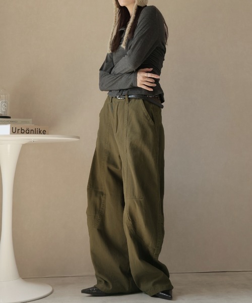 Ulysses（ユリシス）の「カーブシルエットワイドパンツ（その他パンツ・レディース・グリーン/ダークグレー/ブラック・L/M/S）」の17枚目の写真