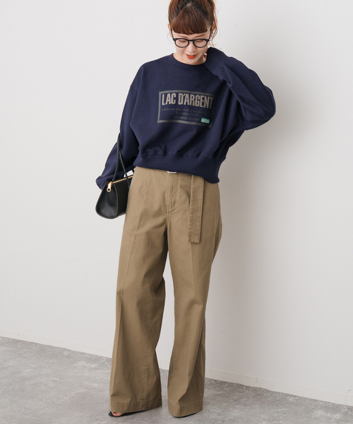 Spick & Span（スピックアンドスパン）の「La Hutte / ラ ユット 別注クロップスウェット*（スウェット・レディース・グレー/ネイビー/グリーン・FREE）」の7枚目の写真