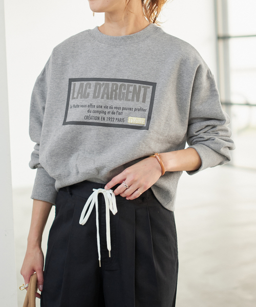 Spick & Span（スピックアンドスパン）の「La Hutte / ラ ユット 別注クロップスウェット*（スウェット・レディース・グレー/ネイビー/グリーン・FREE）」の8枚目の写真