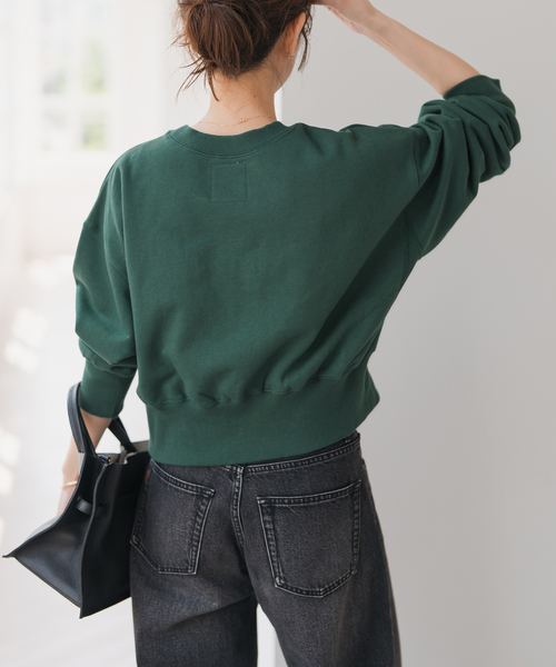 Spick & Span（スピックアンドスパン）の「La Hutte / ラ ユット 別注クロップスウェット*（スウェット・レディース・グレー/ネイビー/グリーン・FREE）」の16枚目の写真
