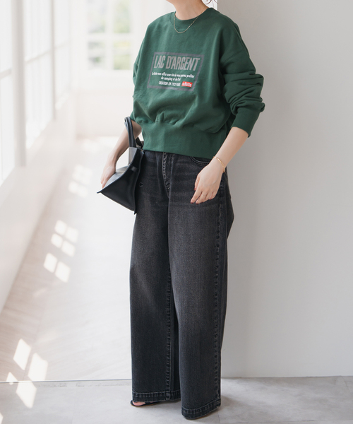 Spick & Span（スピックアンドスパン）の「La Hutte / ラ ユット 別注クロップスウェット*（スウェット・レディース・グレー/ネイビー/グリーン・FREE）」の18枚目の写真