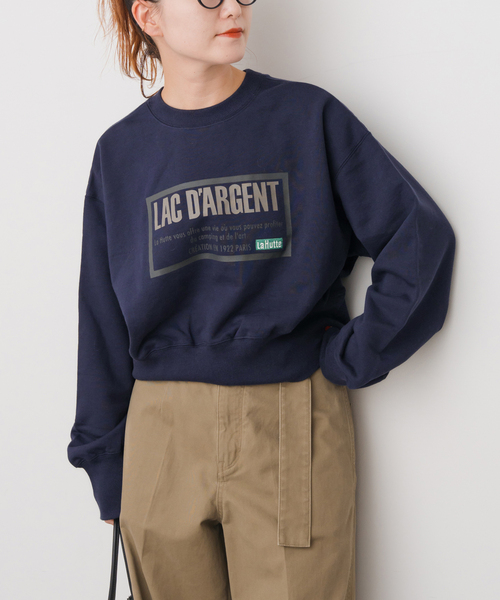 Spick & Span（スピックアンドスパン）の「La Hutte / ラ ユット 別注クロップスウェット*（スウェット・レディース・グレー/ネイビー/グリーン・FREE）」の19枚目の写真