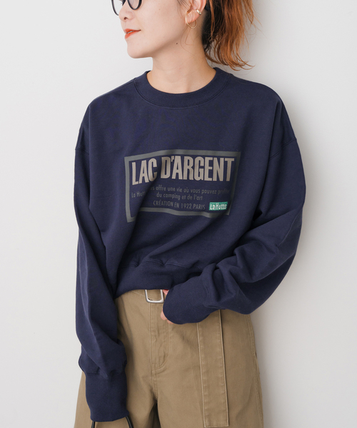 Spick & Span（スピックアンドスパン）の「La Hutte / ラ ユット 別注クロップスウェット*（スウェット・レディース・グレー/ネイビー/グリーン・FREE）」の21枚目の写真