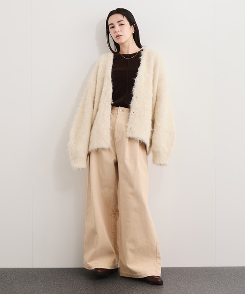 LE CERCLE par rope'（ルセルクルパーロペ）の「アルパカタッチヤーンカーディガン（カーディガン/ボレロ・レディース・ホワイト系その他2/ラベンダー/ミント/グレー・FREE）」の9枚目の写真