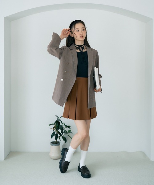 earth music&ecology(アースミュージックアンドエコロジー)の「ビット付きミニスカート(スカート・レディース・ブラック/ブラウン系その他4/ライトブラウン・M/S)」の10枚目の写真