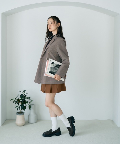 earth music&ecology(アースミュージックアンドエコロジー)の「ビット付きミニスカート(スカート・レディース・ブラック/ブラウン系その他4/ライトブラウン・M/S)」の11枚目の写真