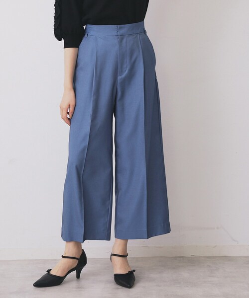 index（インデックス）の「ベルト付きストレッチワイドパンツ【洗濯機洗い可】（その他パンツ・レディース・ナチュラル/ブルー系その他/ネイビー・40/36/42/38）」の19枚目の写真