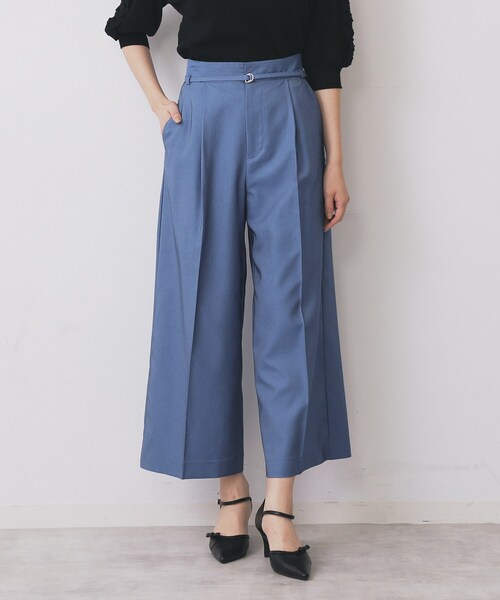 index（インデックス）の「ベルト付きストレッチワイドパンツ【洗濯機洗い可】（その他パンツ・レディース・ナチュラル/ブルー系その他/ネイビー・40/36/42/38）」の22枚目の写真
