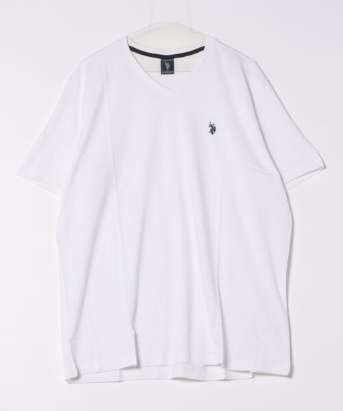 U.S. POLO ASSN.(ユーエスポロアッスン)の「《Bl》【U.S. POLO ASSN】 ⅤネックコットンTシャツ(Tシャツ/カットソー・メンズ・ネイビー/ブラック/ホワイト/イエロー・LARGE/X-LARGE/MEDIUM)」の2枚目の写真