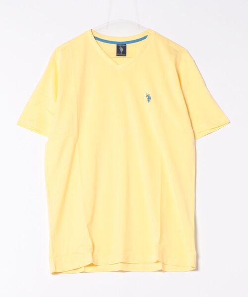 U.S. POLO ASSN.(ユーエスポロアッスン)の「《Bl》【U.S. POLO ASSN】 ⅤネックコットンTシャツ(Tシャツ/カットソー・メンズ・ネイビー/ブラック/ホワイト/イエロー・LARGE/X-LARGE/MEDIUM)」の1枚目の写真