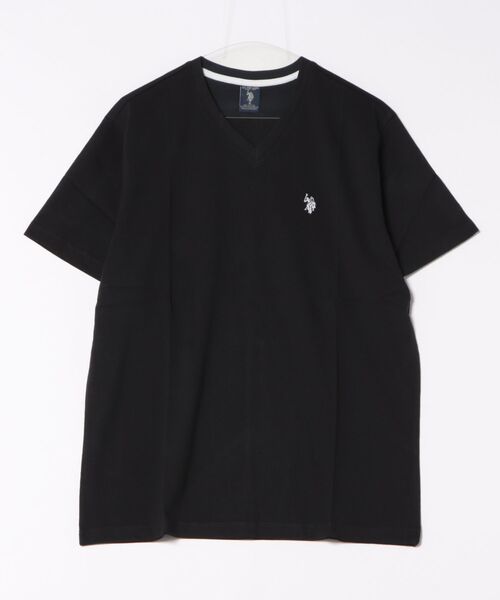 U.S. POLO ASSN.(ユーエスポロアッスン)の「《Bl》【U.S. POLO ASSN】 ⅤネックコットンTシャツ(Tシャツ/カットソー・メンズ・ネイビー/ブラック/ホワイト/イエロー・LARGE/X-LARGE/MEDIUM)」の3枚目の写真