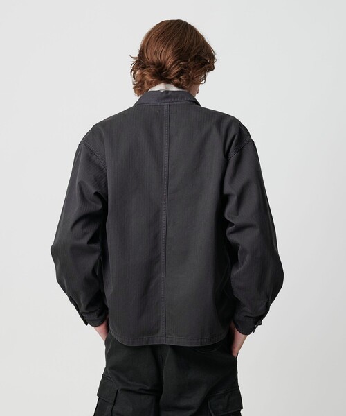 MONKEY TIME（モンキータイム）の「ドビー ヘリンボーン ミリタリー シャツ（シャツ/ブラウス・メンズ・パープル/ブラック・L/M/S/XL）」の5枚目の写真