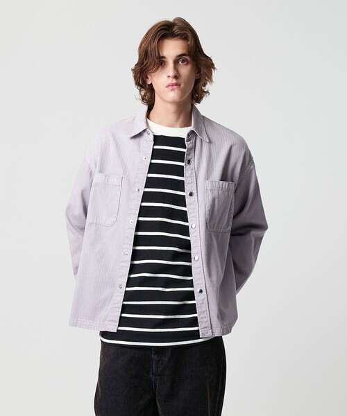 MONKEY TIME（モンキータイム）の「ドビー ヘリンボーン ミリタリー シャツ（シャツ/ブラウス・メンズ・パープル/ブラック・L/M/S/XL）」の18枚目の写真